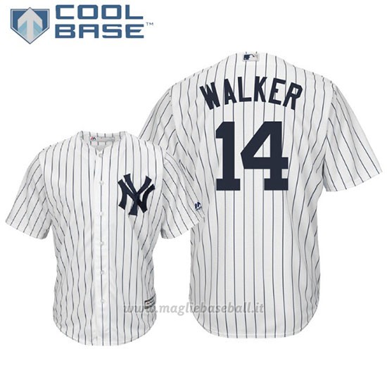 Maglia Baseball Uomo New York Yankees Neil Walker Cool Base Majestic 1ªBianco